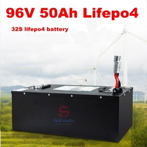 Lithium 96v 50Ah Lifepo4 battery pack BMS 32S 102V for AGV inverter vehicle scooter Motorcycle 8000W Forklift + 5A charger