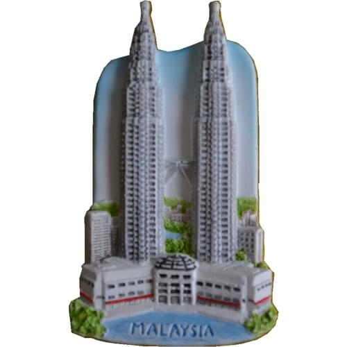 Malaysia Petronas Twin Towers 3D Aromatherapy Fridge Magnets Travel Souvenirs Refrigerator Magnetic Sticker Home Decoration