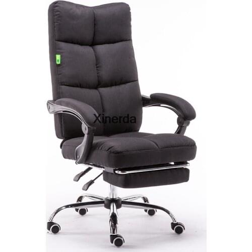 Reclining Computer Chair With Footrest Ecological PU Leather Height Adjustable Office Manager Rotatable Ergonomic Chair Recliner