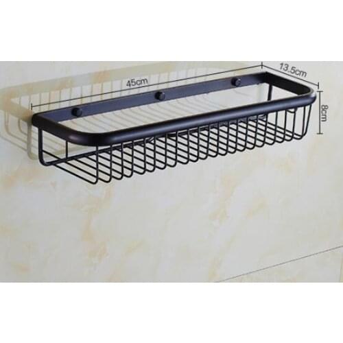 Vidric Wall Mounted Antique/Black /Gold/Chrome 45cm Bathroom Soap Basket Brass Bath Shower Shelf Soap Basket Holder building mat