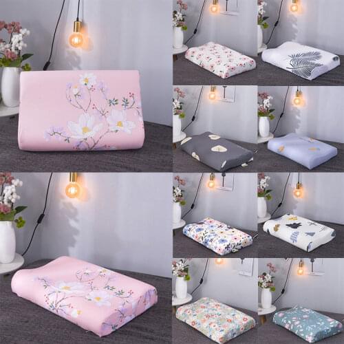 Floral Printed Pillow Cases Soft Memory Foam Space Decrative Pillowcases Neck Memory Pillow Cover Latex Cushion Cover 40*60cm