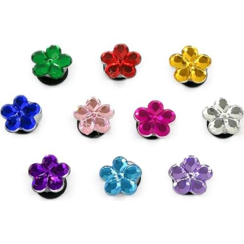 Single Sale 1pc Crystal PVC Shoe Charms,Shoe Buckles Accessories Fit Bands Bracelets Croc JIBZ,Kids Party X-mas Gift