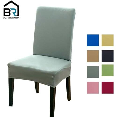 Solid Color Dining Chair Covers Spandex Elastic Dining Room Chair Covers Kitchen Case For Chairs Cover Protector Stretch Chair