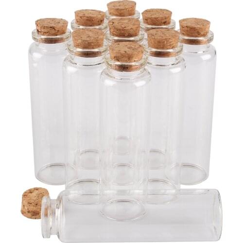 Wholesale 24 pieces 50ml 30*100mm Glass Bottles with Cork Stopper Spice Bottles Container Jars Vials for Wedding Gift