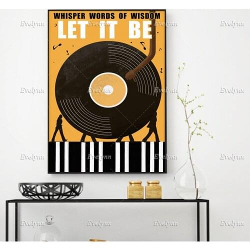 Pianist Piano Vinyl Phonograph Record Whisper Words Of Wisdom Let It Be Poster Wall Art Prints Home Decor Canvas Floating Frame