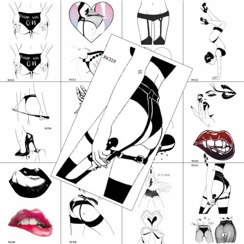 Sexy Knife Fake Temporary Tattoos Minimalist Sticker For Adults Creative Waterproof Tattoo Body Art Drawing Arm Chest Tatoos