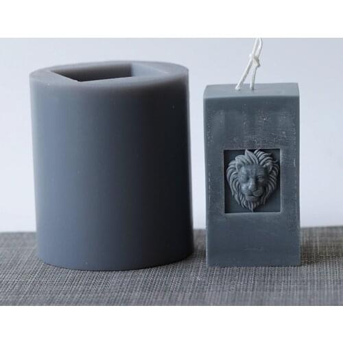 Lion head relief silicone candle mold DIY Wax Candle Molds Lion Head Plaster Molds Plaster Concrete Silicone Mold