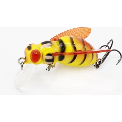 2020 Fishing Lure Artificial Bee Crankbait Wasp Wobbler Insect Bait Cicada