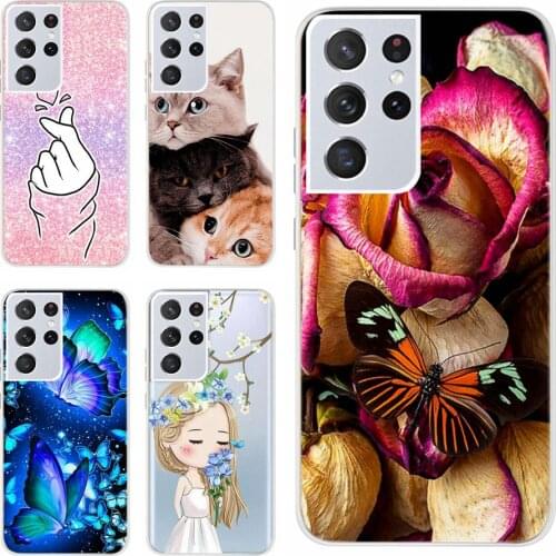 Silicone Case For Samsung S21 Ultra 5G Case SM-G998B Soft Slim Cute Patterned Cover For Samsung Galaxy S21 Ultra S21Ultra Bumper