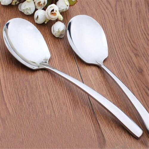Stainless Steel Dinner Spoon Long Handle Big Spoon Soup Spoon For Kitchen Cooking Stirring Spoon Ladle Spoon