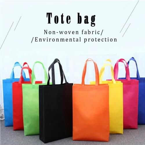 New Reusable Non Woven Shopping Bag Solid Color Foldable Grocery Convenient Tote Eco-friendly Storage Handbag