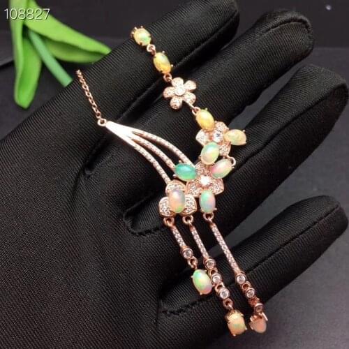 Super High Quality Luxury Opal necklace pendant 100% Natural Pink Opal pendants 925 sterling silver jewellery