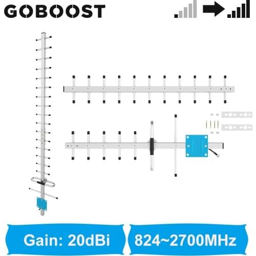 GOBOOST 2g 3g 4g Yagi Outdoor Antenna Gain 20dBi External Antenna Foldable With N Female For Signal Repeater