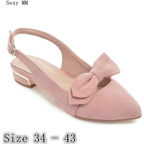 Women Low High Heel Shoes Sandals Woman Low High Heels Ladies Sandals Pumps Plus Size 34 - 40 41 42 43