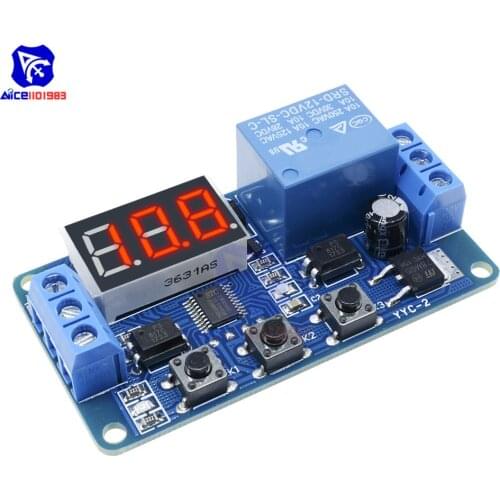 12V LED Home Automation Delay Timer Control Switch Relay Module Digital LED Display Anti-reversefunction Board AC 220V