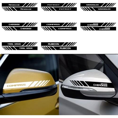 Car Styling 2pc Rearview Mirror Auto Body Sticker decoration Accessories For JEEP Renegade Patriot Wrangler Cherokee Trail Hawk