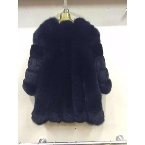 2016 New Winter Women Natural Real Fox Fur Coat Long Jacket Outwear Fashion Popular Ladies Warm Fox Fur Coats