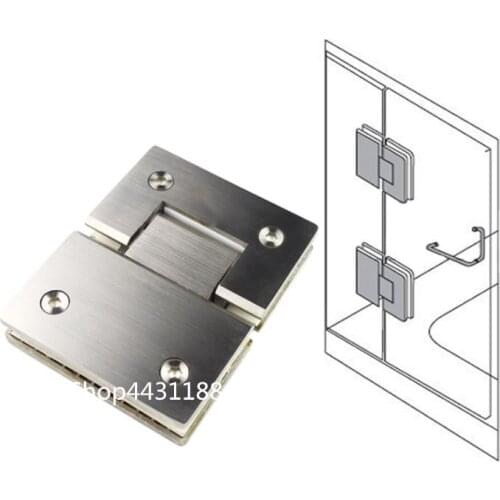 304 Stainless Steel 180Degree Bathroom Glass Clamp Holder 8 to 12mm Glass Clip Connector for Heavy Bathroom Glass Door