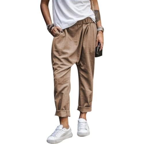 50% Hot Sale Women Fashion Loose Harem Pants Solid Color Elastic Waist Long Trousers 2021 Woman Autumn Ladies Casual Pants