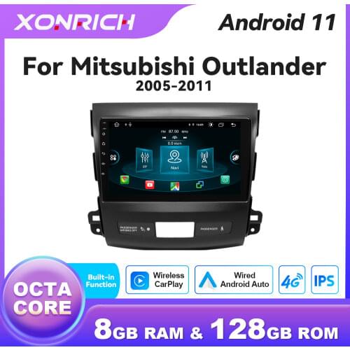 4G+128G Android 10 Car Multimidia For Mitsubishi Outlander xl 2 CW0W 2005-2011 For Peugeot 4007 For Citroen C-Crosser 2007-2013