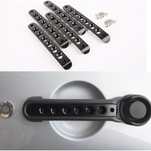Aluminum Front Rear Door Grab Handle Inserts Cover for Jeep Wrangler JK JKU Unlimited Rubicon Sahara Accessories Parts