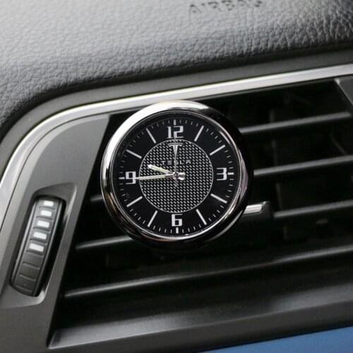 For Tesla Model 3 X Y S Car Dashboard Clock Watch Ornaments Outlet Car Clock Clip Auto Car Modification Automobiles Accessories