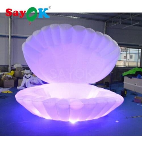 Free shipping16 colorful lighting stage/party beautiful shell,3mH inflatable led shell for advertising