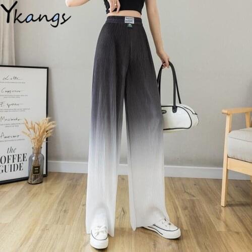 Gradient Baggy High Waist Breathable Women Chic Trousers Women Vintage Harajuku Streetwear Gothic Aesthetic Hip Hop Pants Female