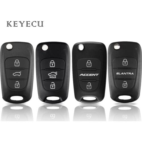 Keyecu 3 Button Folding Remote Key Shell Case for Kia Ceed Pro-Ceed Sportage Rio Venga Sorento Soul Optima Car Key Shell Case
