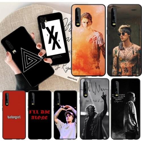 PENGHUWAN machine gun kelly Cover Black Soft Shell Phone Case for Huawei P30 P20 P10 P9 P8 Mate 20 10 Pro Lite
