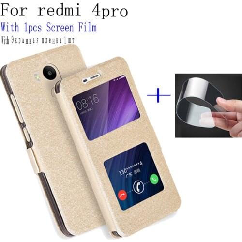 Luxury View window phone case For Xiaomi redmi 4 pro cover Skin Flip case PU Leather Case For Xiaomi redmi 4pro back cover shell