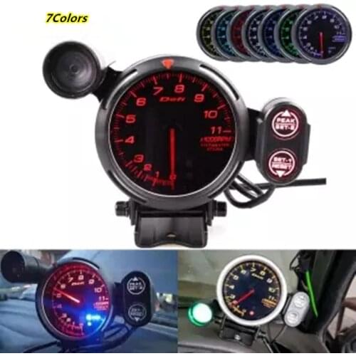 Defi Advance BF Tachometer Gauge 3.75 Inch 80mm 7 Colors 0-11000 RPM Meter Stepper Motor RPM Gauge with Shift Light for Auto Car