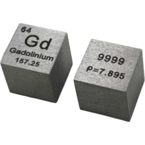 Collection High Purity 99.99% Gadolinium Rare Earth Metal Gd 7.92g Carved Element 10mm Cube