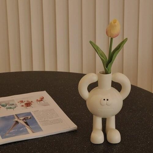Creative Art Portrait Flower Pot Vase Sculpture Resin Big Toe Flower Pot Garden Storage Flower Arrangement Home Decoration