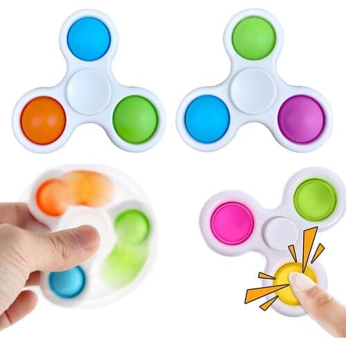 Mini Pop Fidget Spinner Toy Figetget Simple Dimple Popper Push Bubble Sensory Stress Relief