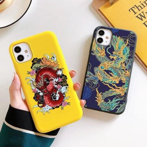 Fashion Chinese Dragon Case For Samsung Galaxy A42 A41 A31 A21S A10 A30 A50 A51 A70 A71 S20 FE S10 Plus Note20 Ultra Candy Cover