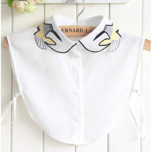 Fashion Womens False Fake Collar Tie for Women Chiffon Lapel Necklace Decoration Crochet Detachable Collar Female Collar Tops