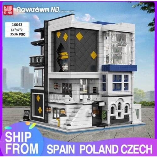 MOULD KING Streetview Building Blocks The Art Gallery Showcase model With Led light Assembly bricks Kids Toys Christmas Gifts