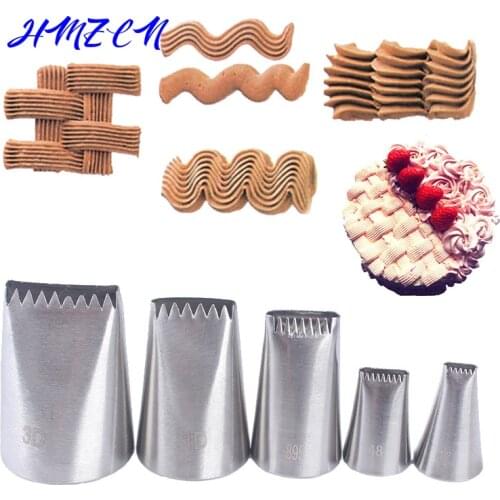 6PCS Metal Cream Nozzles Cake Decorating Tools Stainless Steel Icing Piping Nozzle Tips New Cake Fondant Decor Baking Tools