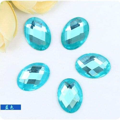 2018 New Lake blue color Oval shape flatback rhinestones diy Many colors Can choose free shipping