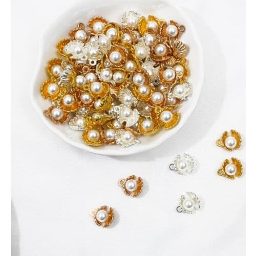 5pcs Imitation Pearls Shell Conch Charms for Jewelry Making DIY Crafting Earring Pendant Necklace Bracelet Metal Accessories