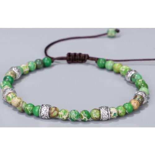 Multicolor Natural Stone Beads Tibetan Stone Beads Stretch Bracelet For Men Women Handmade Weave Bracelets Yoga Bracelet Jewelry