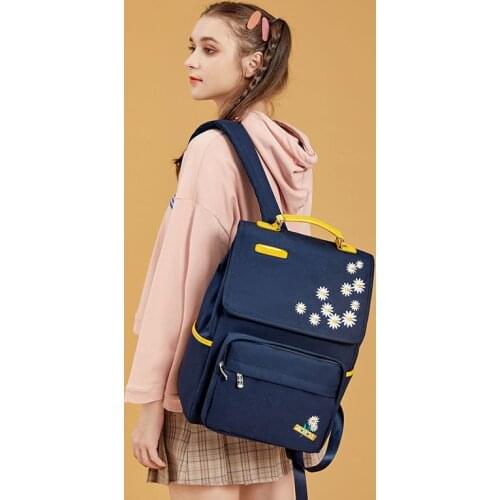 Backpack female new Korean embroidered junior high school student schoolbag female college student large-capacity computer bag