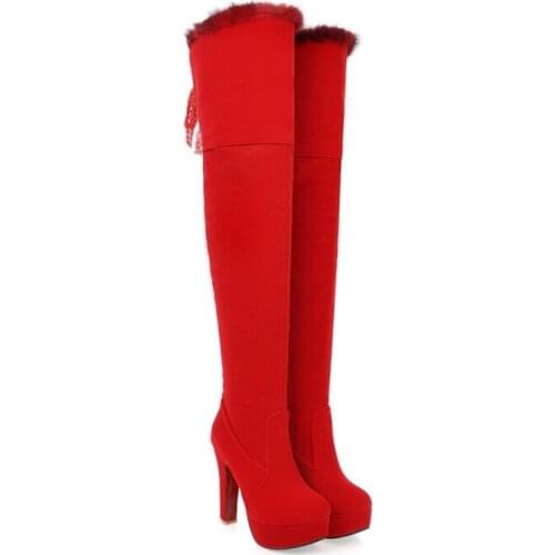 Big Size - thigh high boots knee high boots over the knee boots women ladies boots shoes woman winter boots women