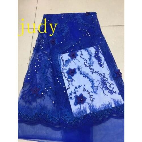 Stock 5yards/bag XC0173# 4 color wave pattern embroidery 3D beads light luxury fabric used for wedding dress party stage