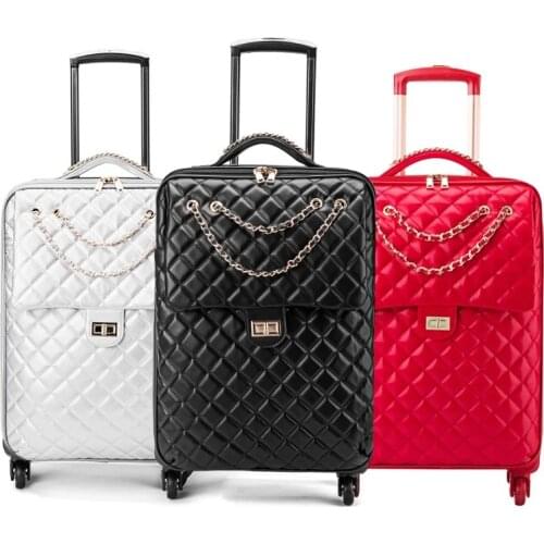 Universal wheel travel bag suitcase carry on trolley bag fixed cabin Women luggage bag girl Fashion suitcase box 20 inch trunk
