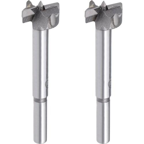 Uxcell Forstner Wood Boring Drill Bits 20mm Dia. Hole Saw Carbide Tip Round Shank Cutting for Hinge Plywood MDF CNC Tool 2Pcs