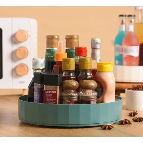 360 Rotation Turntable Storage Holder Spice Drink Cosmetic Bottles Oil Ingredients Jars Organizer Kitchen Bathroom Accessories