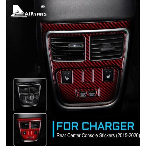 Carbon Fiber for Dodge Charger 2015 2016 2017 2018 2019 2020 Accessories Interior Trim Car Rear Center Air Outlet Vent Sticker