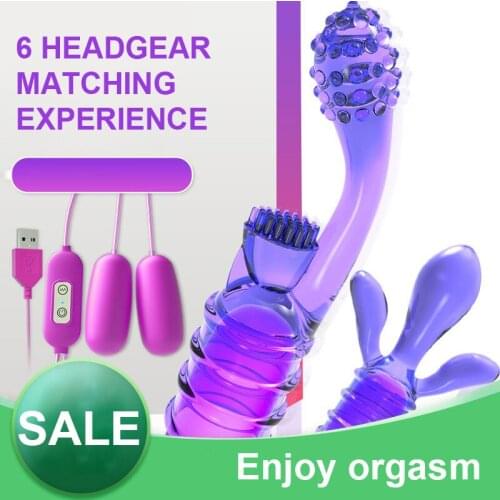 USB vibrator female vibrator headgear clitoral stimulator vagina G-spot massager double vibrator adult erotic sex products